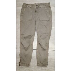 White House Black Market‎ The Slim Crop Sz 6 Ankle Zip Khaki Jeans
